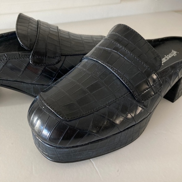 NWOT Jeffrey Campbell Free People Black Animal Print Studious Loafer Mules 9.5 - Picture 2 of 7